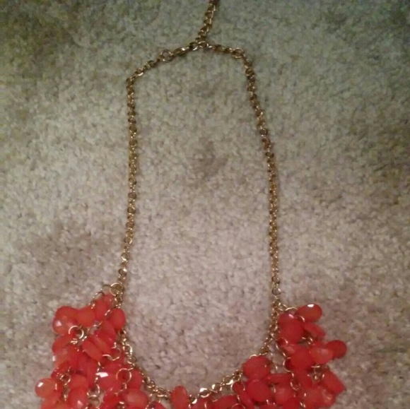 Coral Teardrop Bead Necklace - Picture 2 of 2